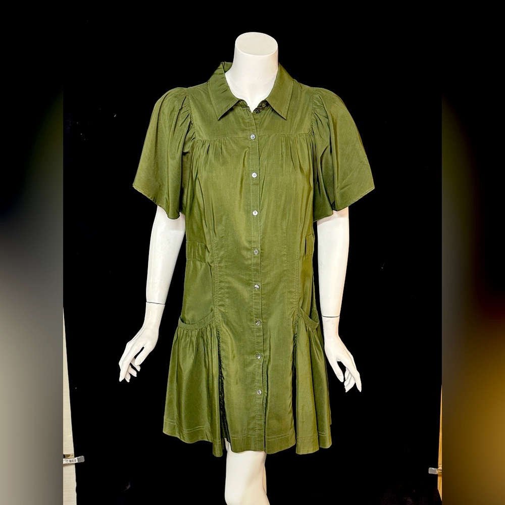 Marissa Webb Size Medium Green Button-Up Dress